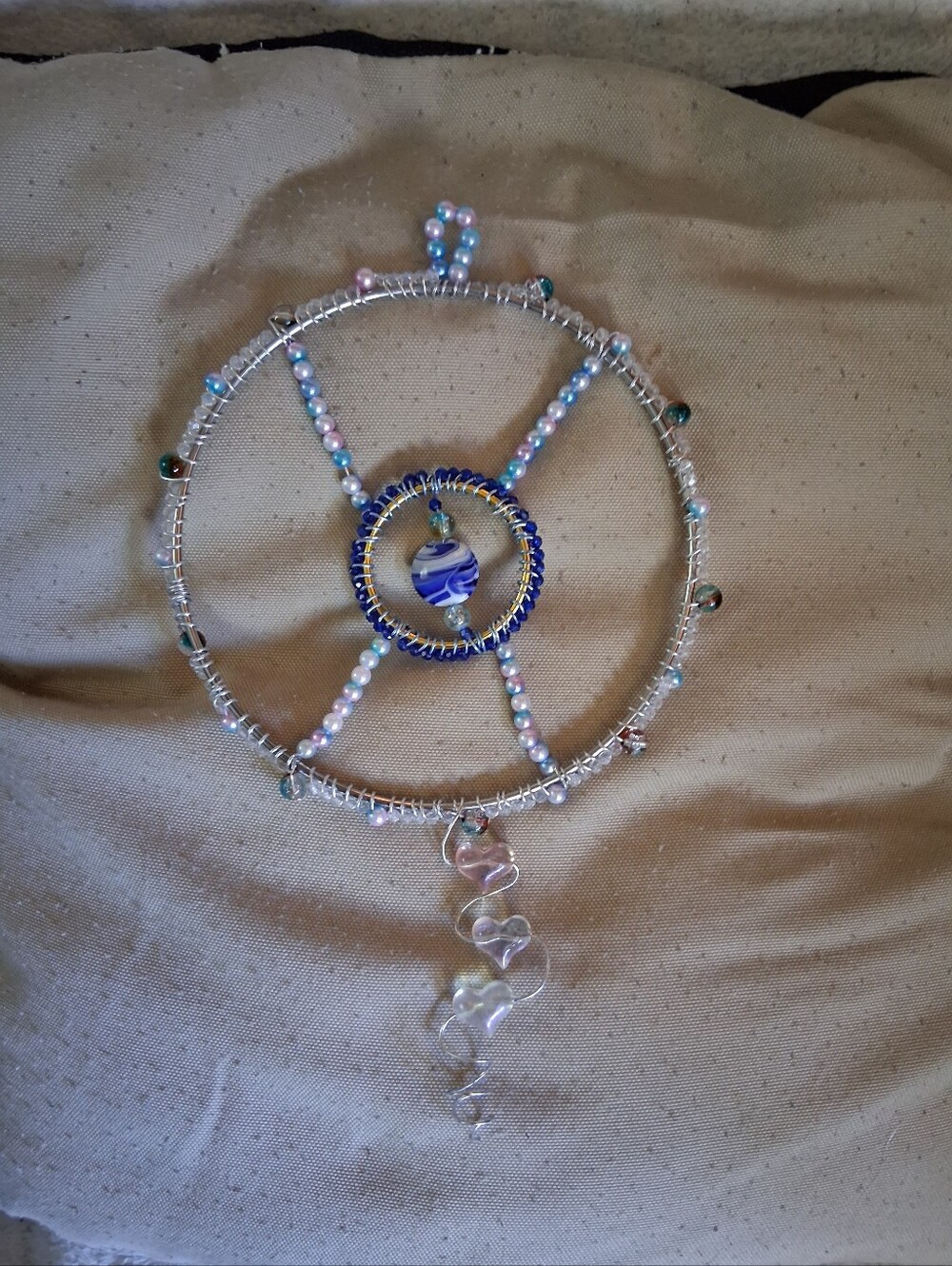Handmade Blue & Pink Suncatcher